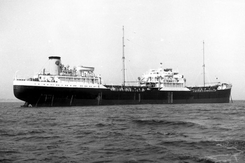 Shell tanker LABIOSA, thought to be whilst laid up in River Blackwater 1963-64. 6,473 tons gross, built 1948. Date: c1964.