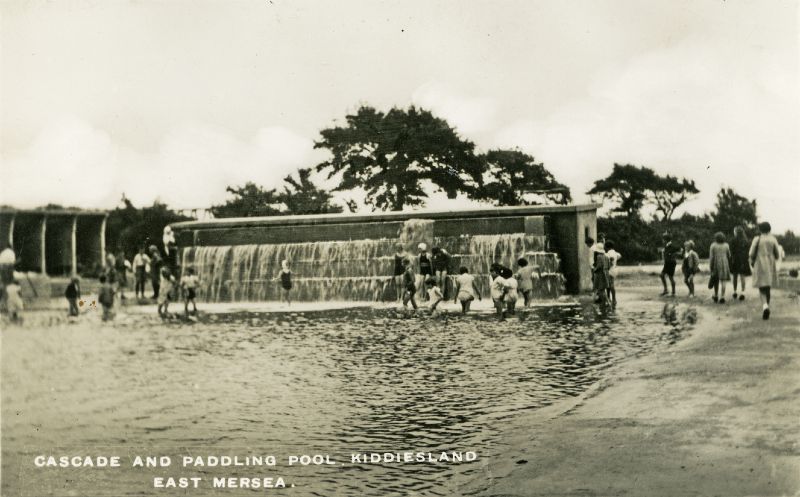  Cascade and paddling pool, Kiddiesland, East Mersea.
Kiddiesland was built by Mr F. Ingram from Potters Bar to give holidays to poor children from London. It was opened in 1936. After WW2, it became as the Youth Camp and then Essex Outdoors. 

This saltwater swimming pool was on the beach and with erosion, has now all vanished. 
Cat1 Mersea-->Beach Cat2 Mersea-->East Cat3 Mersea-->Youth Camp Cat4 [Display on front screen]
