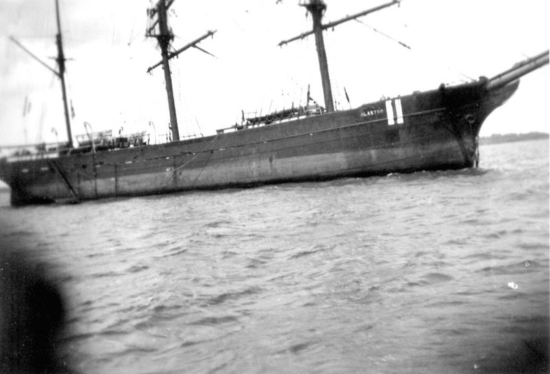  Barque ALASTOR laid up in the river Blackwater.

Built 1875, official No. 69930. Broken up Grays, 1952. 
Cat1 Ships and Boats-->Merchant -->Sailing Cat2 Blackwater-->Laid up ships
