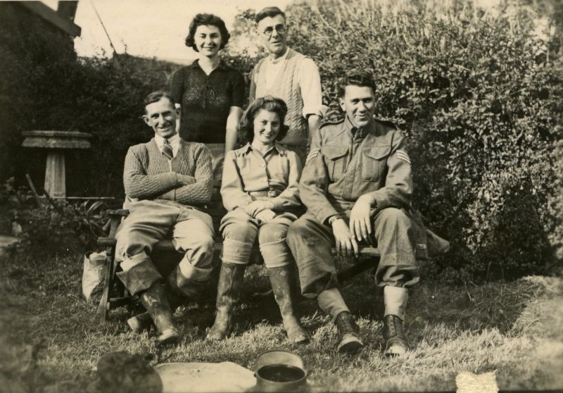  Photograph from Joan Pullen. Sergeant in Royal Army Service Corps front right. 
Cat1 Families-->Pullen Cat2 War-->World War 2