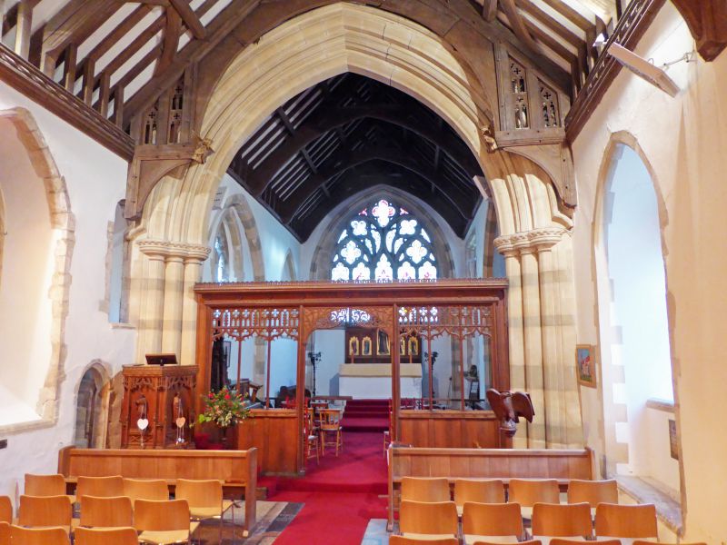  St Stephen's Church, Great Wigborough. Interior. 
Cat1 Places-->Wigborough