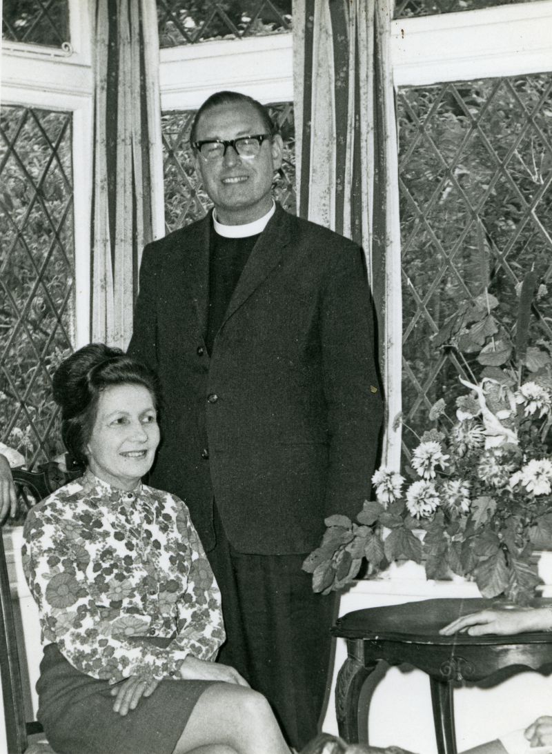  Reverend and Mrs East. Revd. East was at East Mersea 1957 to 1973 and West Mersea from 1957 to 1971. 
Cat1 People-->Other