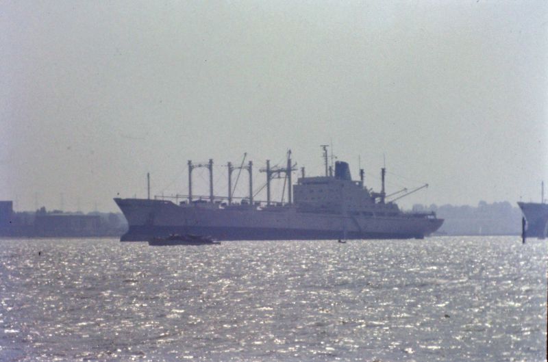 Click to Pause Slide Show


 Refrigerated cargo ship ORCHIDEA laid up in the River Blackwater. It is one of the three ships that came to the river when the owners IFR were bankrupt in 1976 - GLADIOLA is astern.
ORCHIDEA was in the River 9 July 1976 to 29 October 1976. All three ships were sold to Cunard, the ORCHIDEA being renamed SERVIA. She was broken up in 1990. 
Cat1 Ships and Boats-->Merchant -->Power Cat2 Blackwater-->Laid up ships