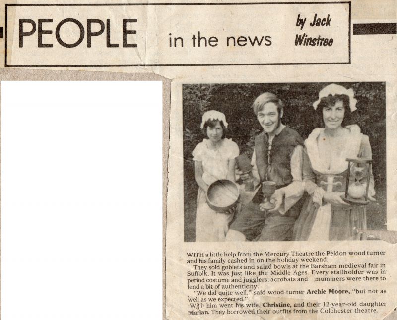 ID AMR_007 People in the news by Jack Winstree.
<br>Wood turner Archie Moore from Peldon ...
