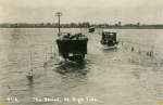  High tide at the Strood before it was widened in 1931. Charabanc PU4434 on the left. YK9043 on the right.  LUC_AB1_057