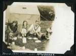  Girl Guides - 1936 Camp.
 Peggie, Jean, Captain, Quem, Mr Webber.  GG01_024_003