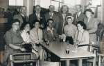6. ID PBA_041_001 Some Residents and their friends from Hardy's Green, Birch, having a drink and a social event out. 1950 ?
Standing L-R 1. George Bell, 2. Reg Foster, 3. ...
Cat1 Birch-->Hardy's Green