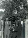 56. ID PBA_174_AAA The Misses Brewer and Friends.
L-R 1., 2. Ada Brewer, 3. Nellie Brewer, 4. 'Nanny' Brewer, 5. 
Photo 174A TBM.
In the early 1950s, the Misses ...
Cat1 Birch-->People