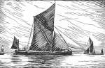 3. ID FID_001_105 From Sailing Ships Through the Ages - drawings by F.B. Harnack. Page 54.
  THAMES BARGE

The tan-sailed spritsail barge is one of the few surviving ...
Cat1 Art-->Fid Harnack Cat2 Barges-->Pictures