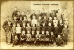 1354. ID MMC_P424 West Mersea School - west side of infants school. W. Clarry in front of master. John Thorp was master.
Cat1 People-->School Cat2 Mersea-->Schools-->Pictures