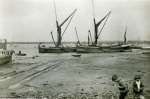 Barges on the Hard at Mersea. SEA SPRAY on the right. The barge on the left is thought to be FALCONET. A letter from Mersea received 4 Sept 1930 talks of the FALCONET and SEA SPRAY on the Hard.
FALCONET was owned by A A Gowen the sailmaker in 1921 and half owned by him at the time this photo was taken [Ron Green] cSeptember 1930. Photo: John Milgate Collection