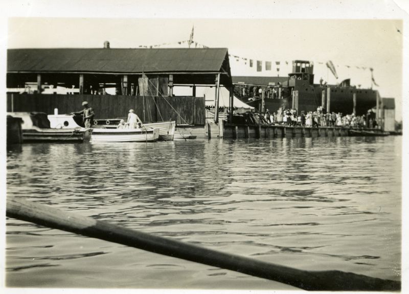 ID BF72_001_023_001 Rowhedge Ironworks - waterfront and BEN HENSHAW prior to her ...