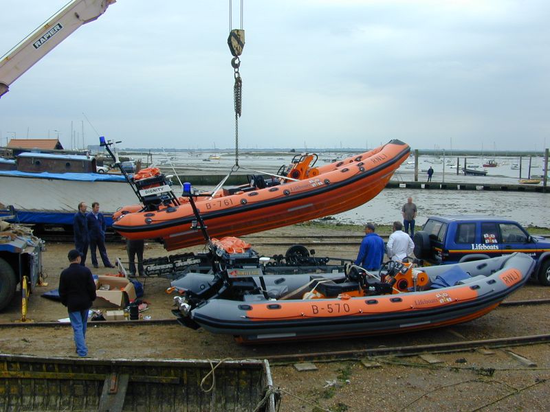 Click to Pause Slide Show


 B class Atlantic 75 lifeboat, B-761 DIGNITY arrives. DIGNITY is named after Dignity Caring Funeral Services, whose employees raised the funds for the lifeboat.

It is replacing the HIMLEY HALL B-570, in the foreground. 
Cat1 [Not Set] Cat2 Mersea-->Lifeboat-->Pictures Cat3 Mersea-->Old City & the Hard