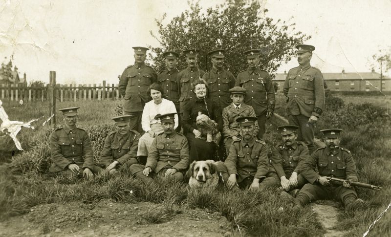  WW1 Home Guard Volunteers. Arthur Cock smoking pipe 2nd from right. Coastguard Houses in background. 
Cat1 War-->World War 1 Cat2 People-->Other