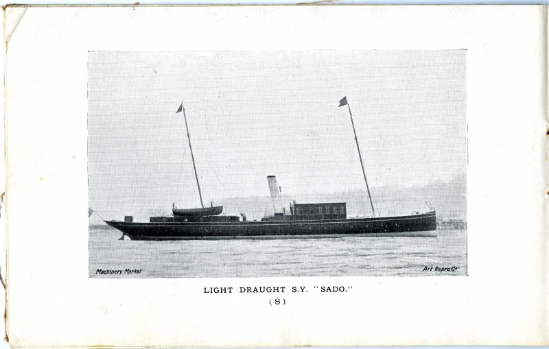  Ships, Yachts & Boats, Forrestt, Page 8. Light draught S.Y. SADO 
Cat1 Yachts and yachting-->Steam Cat2 Places-->Wivenhoe-->Shipyards