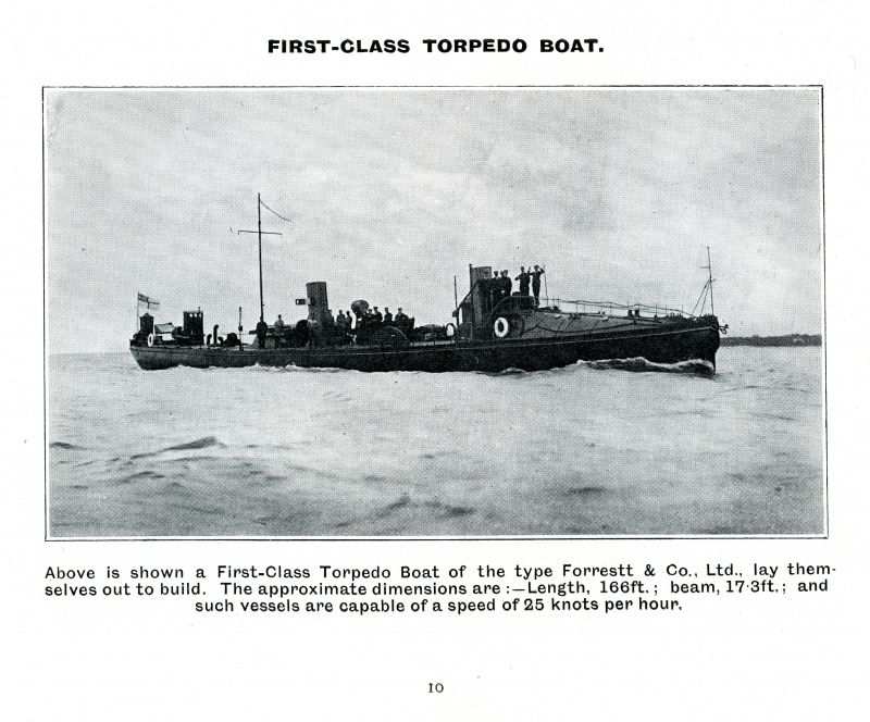 ID BF73_001_079_011 First-Class Torpedo Boat --- Forrestt & Co., Ltd. Catalogue 1905 Page 10.