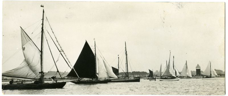  The start of the race to Ostend from Brightlingsea 12 Aug 1933. FELICIA, which gained 2nd place, is seen.

ECS photo. 
Cat1 Yachts and yachting-->Sail-->Larger Cat3 Places-->Brightlingsea