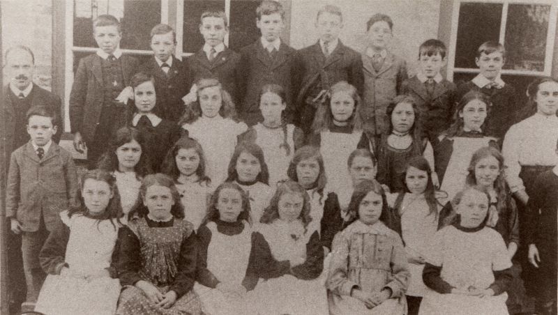  Birch School c1898. Headmaster Mr Chandler on the left.

Photo No.10. 
Cat1 Birch-->School