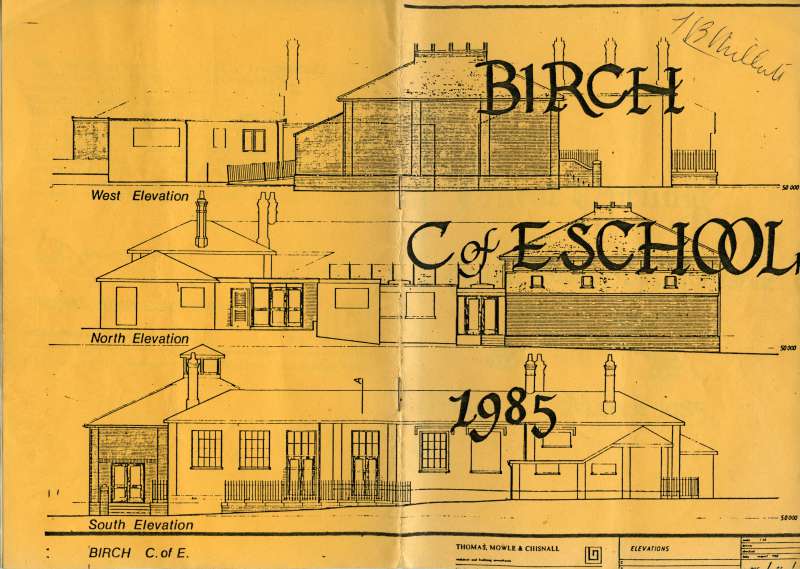 Click to Pause Slide Show


 Birch C. of E. School 1985. Opening of new building. Cover - architect's drawings of the school. 
Cat1 Birch-->School