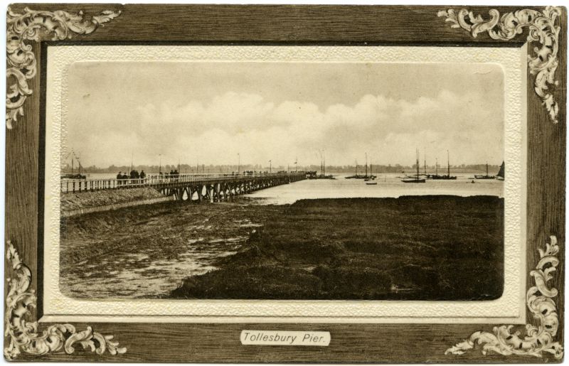  Tollesbury Pier. Postcard mailed 24 December 1912 
Cat1 Tollesbury-->Road Scenes