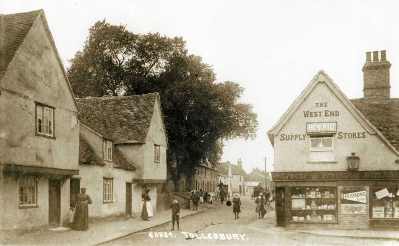  West End Supply Stores on the corner of West Street and North Road, Tollesbury. Postcard 63824.

Used in Tollesbury Past, photo 27. 
Cat1 Tollesbury-->Road Scenes