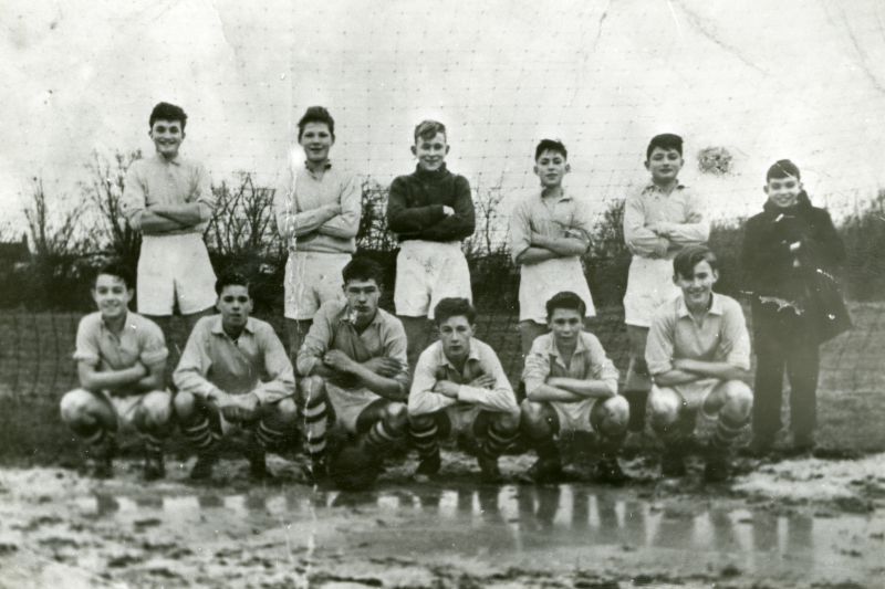  Football - a Sea Cadets team.

Back 1. Len Mayhew, 2. Roy Knights, 3. ? Nicholls, 4. B. Milgate, 5. John Wareing, 5., 6. Peter 'Porkey' Saye.

Front 1. Terry Hart, 2. Colin Anstey, 3. Geoff Carter, 4. Wilf Hart, 5. Dab Hempstead, 6. Terry Farthing.

From Album 1. Accession No. 2016-11-001A 
Cat1 People-->Sport Cat2 Sea Cadets Cat3 Families-->Farthing