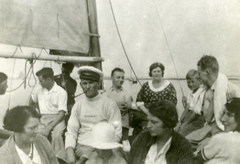  'Snowball' Hewes in the centre. Annette, his wife, lower right.

From Album 3. 
Cat1 Families-->Hewes