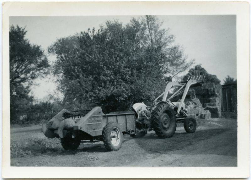 ID AWA_207 Brierley Hall Farm in the late 1950s. Ferguson tractor and Massey-Harris muck ...