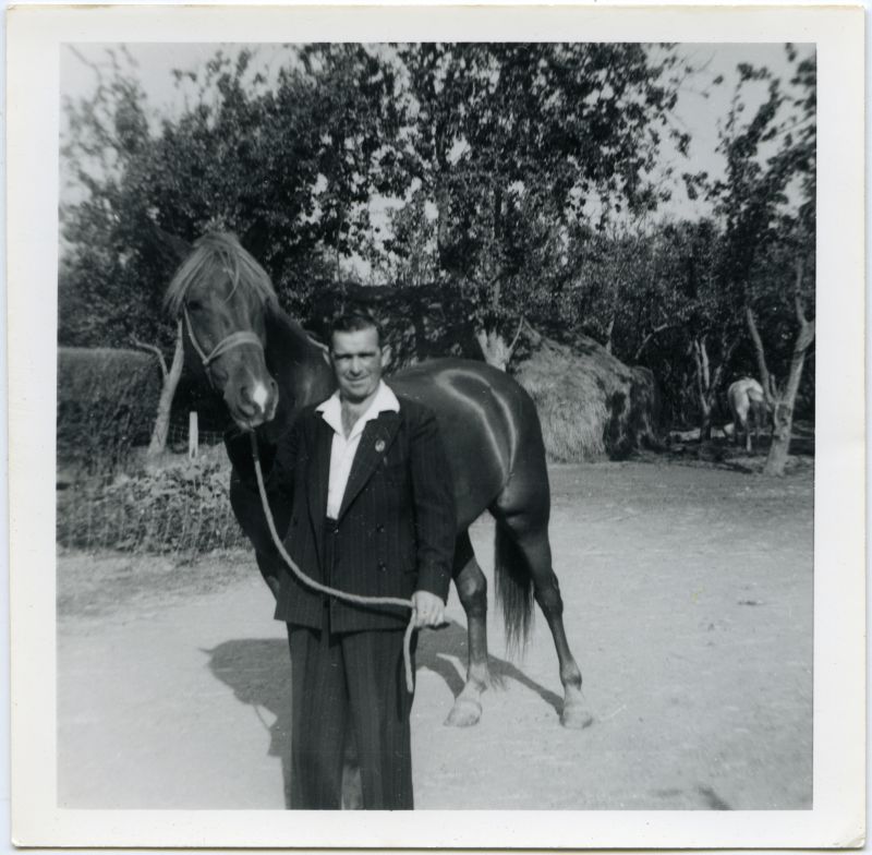 ID AWA_219 Harry Oats with Orion, at Patricia Catchpole's Riding Stables.
