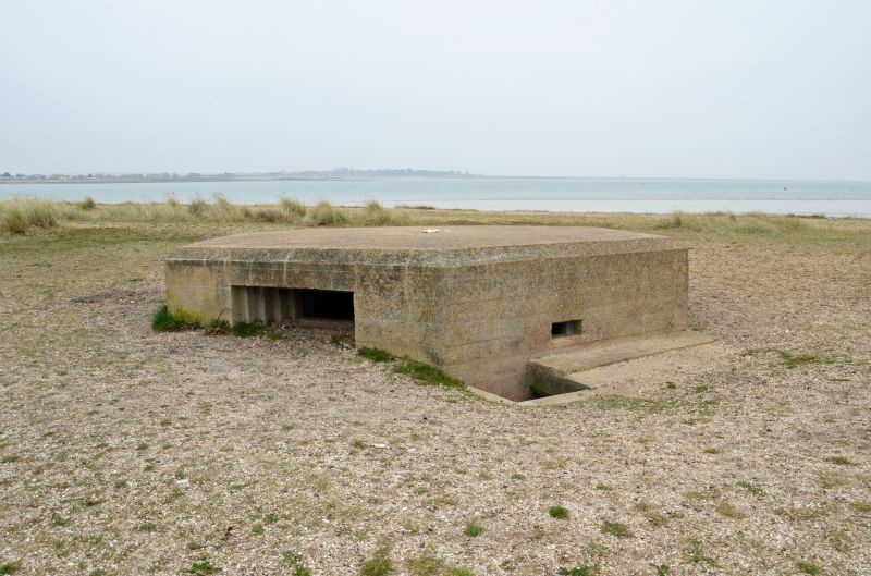  A walk round Mersea Island. WW2 remains. Pillbox on East Mersea Stone, looking across to Colne Point.

Essex SMR / EHER 10035 Colchester Heritage Explorer MCC7266 
Cat1 War-->World War 2 Cat2 Mersea-->Buildings Cat3 Places-->Colne