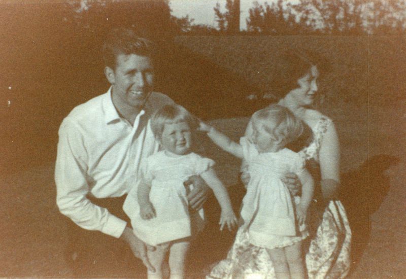  Bernie Colbear, Carol Colbear née Wheeler, twins Helen & Ruth.

Photo 49N from M.W. 
Cat1 Birch-->People