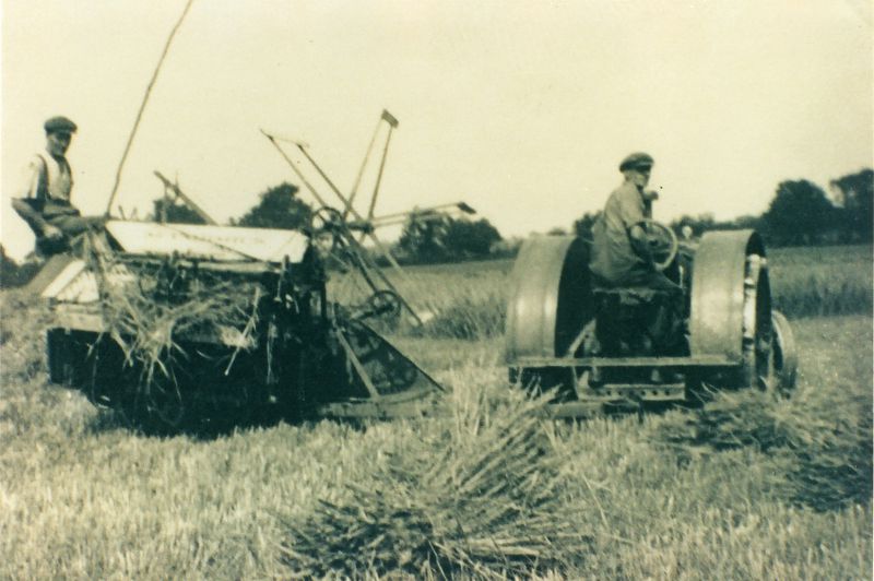  Harvest - tractor and binder. David Macauley on binder and Jack Pepper on Case tractor. Birch.

Photo 58U2 J.W. 
Cat1 Farming Cat2 [Display on front screen] Cat3 Birch-->Other