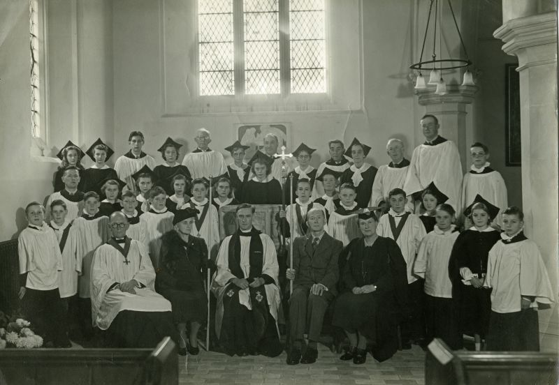 Click to Slide Show


 Birch Church group by the font in the south west corner of the nave. The Rector, Church Wardens, organist and choir.

Back row 4 L-R: 1., 2., 3. Dennis Everett, 4., 5. James Arthur Millatt, 6., 7.George Everett, 8., 9., 10., 11. Henry James, 12. Basil Rootkin, 13.

Row 3: 1., 2., 3.,4., 5., 6., 7. Miss Beck.

Row 2: 1., 2., 3., 4., 5., 6., font, 7. Dennis Johnson, 8., 9., ...
Cat1 Birch-->Church