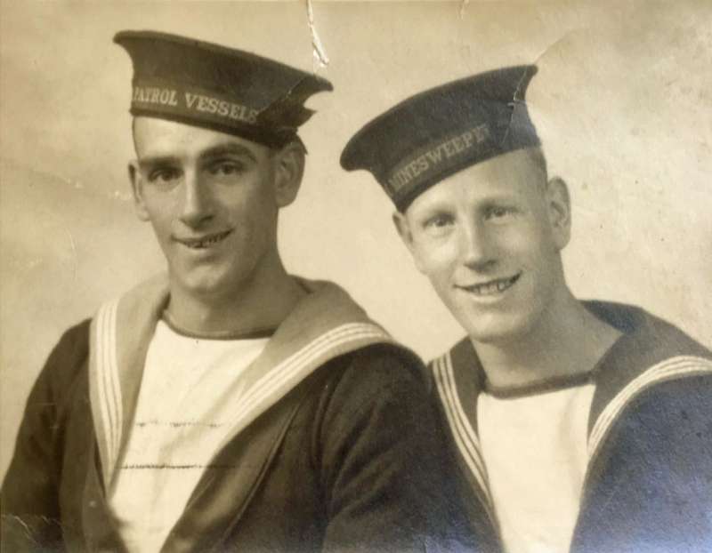  Alfred Butler left. A wartime picture - Alfred died 21 December 1944, Gosport Naval Hospital.

The picture came from Mary Vince. 
Cat1 Families-->Other
