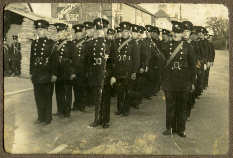  Firemen. Advertisement in background for Hillsea Road.

Stoker / Brown family pictures - Album 1 
Cat1 Families-->Stoker / Brown