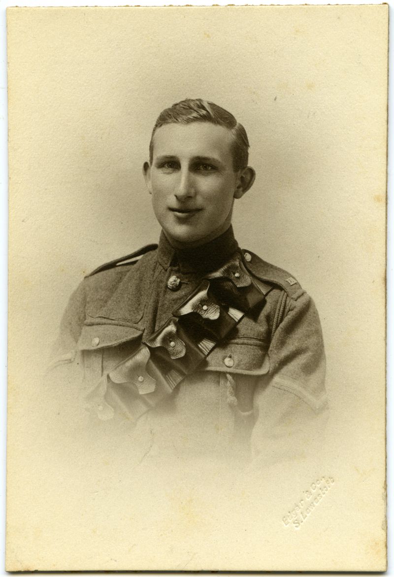  From Your loving Grandson Archie. 1916.

Archibald George Oliver (born Swansea 1897) nephew of Emily Brown (née Oliver).

Service number 900/745670 Driver,Acting Corporal, Second Lieutenant; Royal Field Artillery, Royal Artillery, Royal Horse and Royal Field Artillery. France 28.11.17 [information from Andy Brown] 
Cat1 Families-->Stoker / Brown Cat2 War-->World War 1