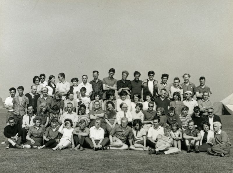  International Youth Camp. English staff, second fortnight 1967 ?

Back row 1., 2., 3., 4., 5., 6., 7. Harry Allpress - Essex Youth Officer, 8., 9., 10., 11., 12., 13. Bob Delahay - Entertainments Staff - P/T Youth Worker, 14. Dick Brennan - Entertainments Officer - Essex Youth Warden, 15.

Second row from back 1., 2., 3., 4., 5., 6., 7., 8., 9., 10., 11., 12., 13., 14., 15. Gerry Keyes - ...
Cat1 Mersea-->Youth Camp