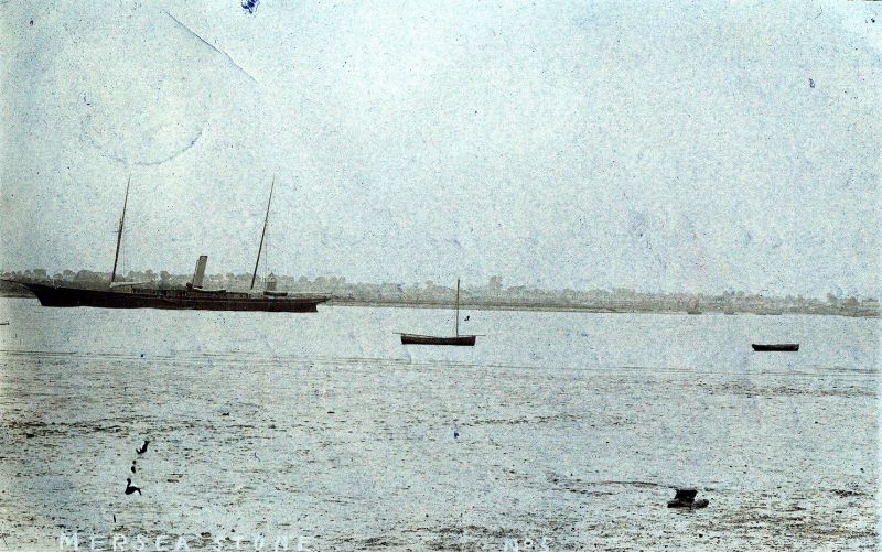  Mersea Stone No.5. 

The steam yacht VALFREYIA in the Colne off East Mersea. Postmark 1909

Built 1888 as LADY TORFREDA by Fairfield, Govan. Bought by millionaire M. Bayard Brown, renamed VALFREYIA and moored at Brightlingsea 1890. [The Luxury Yacht from steam to diesel - R. Crabtree]

1914 Mercantile Navy List has her registered New York.

Bayard Brown died 1926. Became STAR OF ...
Cat1 Mersea-->East Cat2 Yachts and yachting-->Steam Cat3 Places-->Colne
