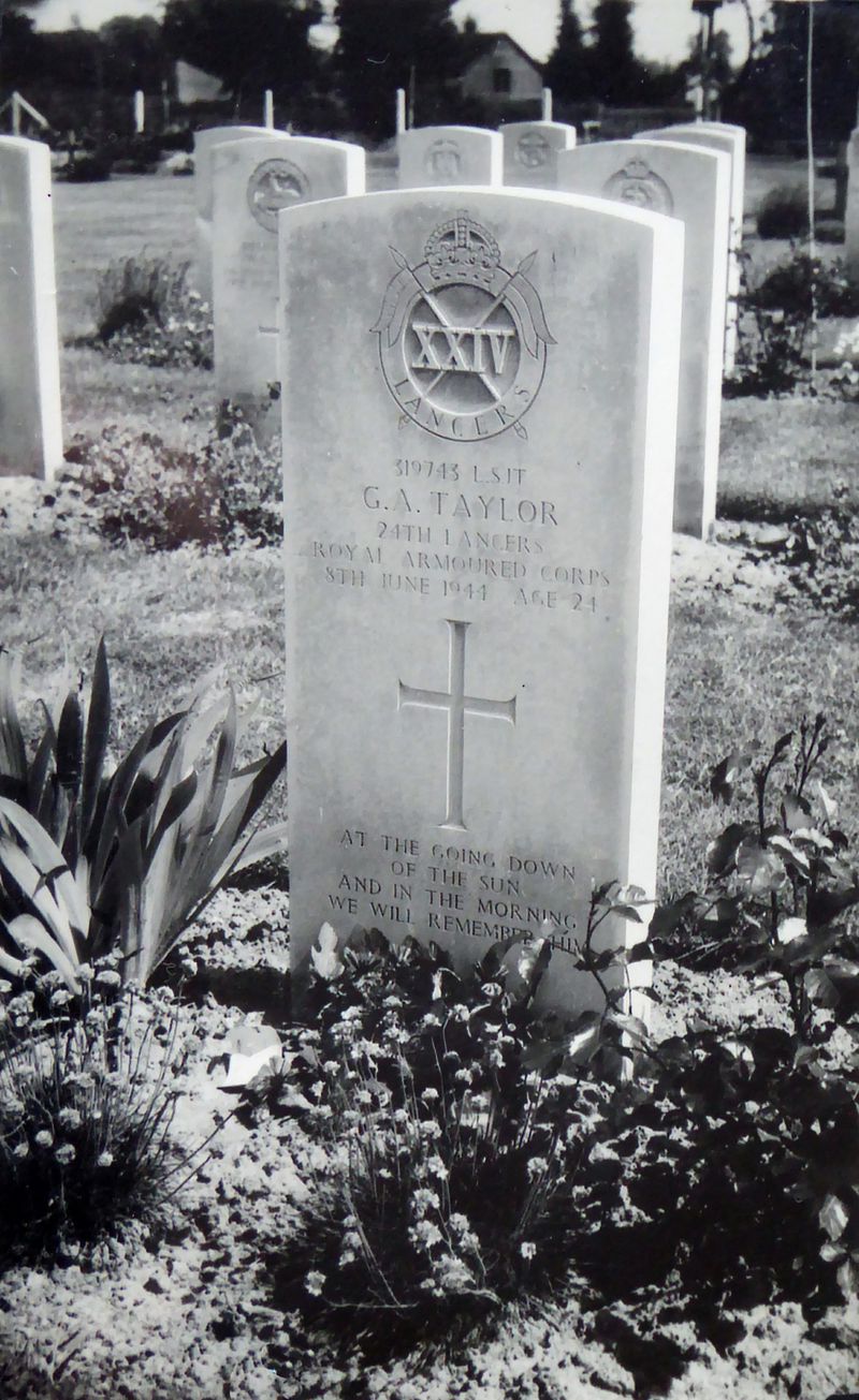  Lance Serjeant George Alfred Taylor. 319743. Killed in action 8 June 1944.

At the going down of the sun

and in the morning

We will remember him.

Commonwealth War Dead Grave/Memorial Reference: XIV. J. 5. Cemetery: 
Bayeux War Cemetery 
Cat1 Families-->Other Cat2 War-->World War 2