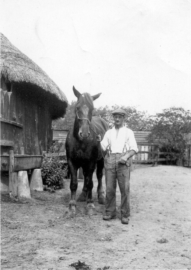 Frank Marriage and Blossom at Weir Farm, c1930