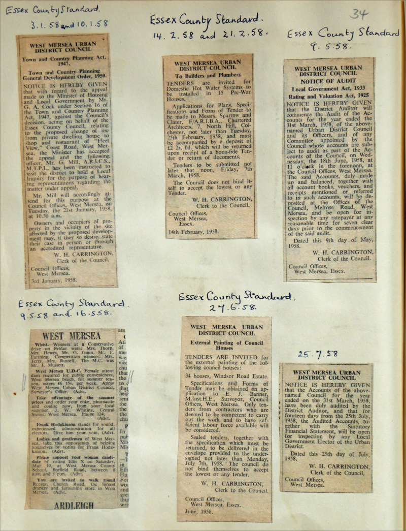  West Mersea Council News Cuttings 1949-80 page 34 
Cat1 Museum-->Papers-->West Mersea Council
