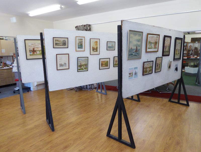  Mini-Exhibition of paintings by Leslie French, in the Museum Resource Centre 15th and 16th June 2019. There were 41 paintings, loaned by a number of people.


Leslie French 1904-1995 was a local oysterman and a self-taught artist.
 
Cat1 Art-->Other Artists Cat2 Museum-->Exhibition Views