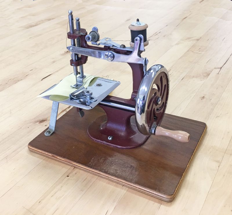  Sewing machine that was left inside the Museum grounds September 2019 - donor unknown.

The machine is an Essex Miniature Sewing Machine manufactured by The Essex Engineering Works, Wanstead, London E11. It was first produced in 1946 and by 1956 over 150,000 had been made.

Essex Engineering Works went back to their core business of manufacturing coin mechanisms for machines of all sorts, ...
Cat1 Museum-->Artefacts and Contents