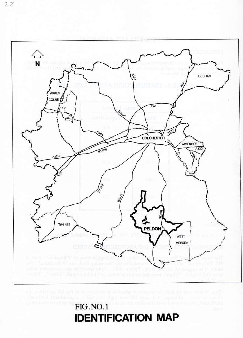  Peldon Village Appraisal. Fig 1. Identification Map 
Cat1 Places-->Peldon Cat2 Maps and Charts