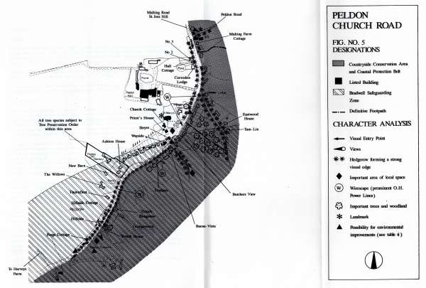 Peldon Village Appraisal. Fig. 5.

Church Road. Designations 
Cat1 Places-->Peldon Cat2 Maps and Charts