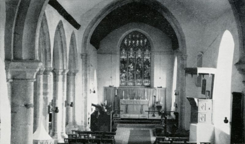  East Mersea Parish Church Interior. Photograph by J. B. Bennett.

From
A Short History of the Parish Churches of East Mersea and West Mersea, Essex. Page 4. 
Cat1 Books-->WM Church History Cat2 Mersea-->East Cat3 Mersea-->Buildings