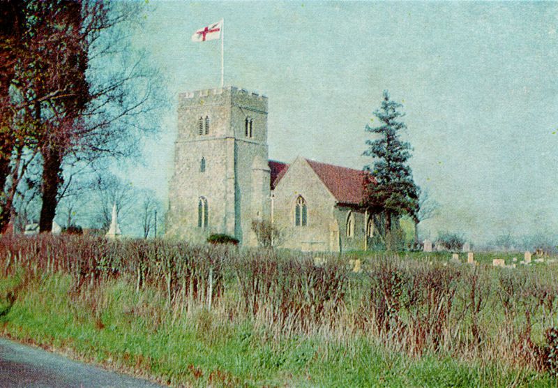  A Whitsuntide view of Layer de la Haye Church taken from the road.

From Essex Countryside magazine May 1964, page 316. 
Cat1 Places-->Layer de la Haye