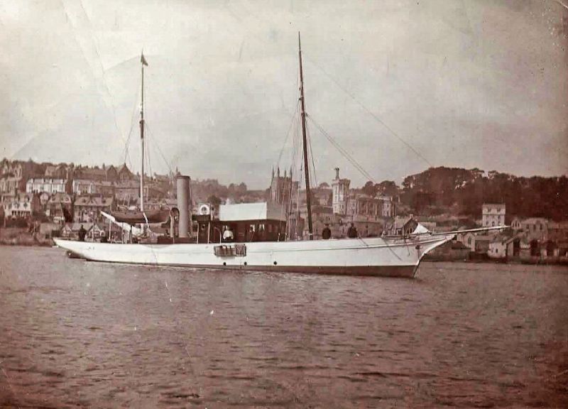  Steam Yacht GWENDOLINE at Fowey, Cornwall.


Built 1896 Crabtree, Gt Yarmouth, ON 104087, Steel, registered Yarmouth, owner Isaac H. Harrison from Briarwood, Martlesham, Woodbridge, Suffolk [LRY 1900]

Owner G.T. Petherick of South Kensington and St. Austel [LRY 1914] 
Cat1 Yachts and yachting-->Steam