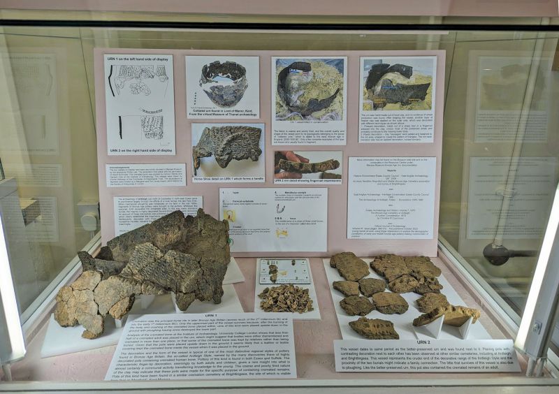 Bronze Age urn display