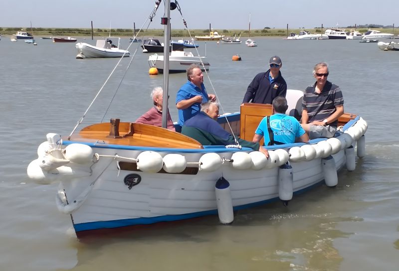  West Mersea Yacht Club launch. She was built 1952 by Harry King & Son, Pin Mill and was sold 2024 by WMYC through David Morris Yacht Brokerage. The photo is from the online sale details.


The Sale details read:
21 ft Traditional Yacht Club Launch £9.950

West Mersea, Essex

21 ft Traditional Launch, pine on oak, 1952, currently used as yacht club Launch holding 12 ...
Cat1 Ships and Boats-->Launches